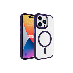 Funda Trasera de Lujo Netzy Deep Purple para iPhone 15 Pro, Compatible con MagSafe, Funda de Silicona Cromada, Electrochapada, Resistente a Golpes - Product Image 1