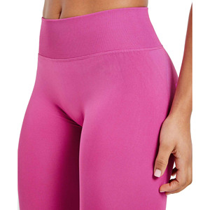 Women's Mid-Waisted Yoga Leggings Spandex/Nylon Custom Logo Scrunch Butt Seamless Design Elastic Waist Casual Quick Dry Solid - Product Image 2