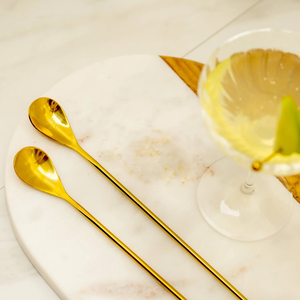 Cuillère de bar en laiton Cuillère à mélanger à cocktail à long manche Cuillère à bar pour thé glacé Boissons Café vente chaude - Product Image 5