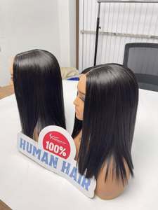 Pelucas de Cabello Humano Liso Natural con Encaje Transparente y Raya al Medio, Sin Caída ni Enredos, Gran Venta - Product Image 2