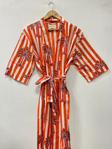 ชุดคลุมกิโมโนลายดอกไม้สไตล์อินเดียนซัมเมอร์ ผ้าฝ้ายเนื้อนุ่ม หรูหรา วินเทจ สำหรับผู้หญิง ใช้คลุมชุดว่ายน้ำ ชุดนอน หรือใส่ไปชายหาด - Product Image 3