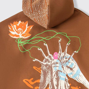 2025 llegada mujer Sudadera con capucha de gran tamaño 100% algodón Material suave cómodo holgado gota hombro Sudadera con capucha logotipo personalizado impresión - Product Image 4