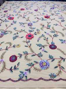 Luxury 3D Flower Embroidery Beaded Net Fabric with Multicolor <b>Sequins</b> Woven Lace for Accessory Use - Product Image 2