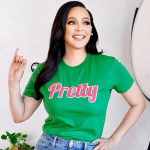 <b>Women's</b> <b>Black</b> 'APretty' Graphic <b>T</b>-<b>Shirt</b> Short Sleeve Crew Neck with Textured Lettering Sorority-Inspired Design 2025 Greek Wear - Product Image 6