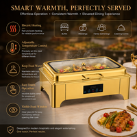 Chauffe-Plat Électrique Professionnel en Acier Inoxydable 9L avec Contrôle Intelligent de la Température pour Buffets, Restaurants et Hôtels