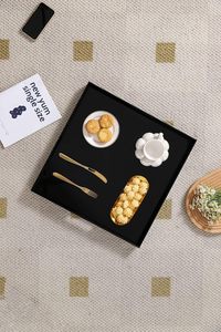 Haute qualité Anti rouille enduit de poudre grand carré plateau de service couleur noire pour hôtels vanité serviette stockage décoratif plateau en métal - Product Image 6
