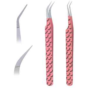 Profesional 2 uds Acero inoxidable antiestático precisión fibra punta agarre pestañas pinzas maquillaje pestañas herramientas Kit para pestañas - Product Image 1