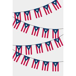Party <b>Banners</b> Puerto Rico Rectangular Flag Bunting - Product Image 1