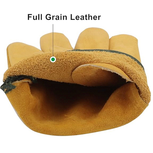 Gants de travail en cuir de chèvre bon marché pour hommes, résistants à l'usure, anti-coupures, respirants, sûrs pour une utilisation en extérieur et en entreprise, longueur du poignet - Product Image 4
