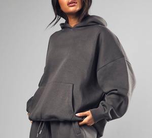 Sweat à capuche de haute qualité pour l'hiver, style streetwear ample, imprimé lettres en relief, pour filles, collège, école, vente en gros - Product Image 3