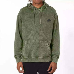 Sudaderas con Capucha para Hombre, Estilo Básico, Lavado Ácido, Venta Directa de Fábrica 2026, Logotipo Personalizado, Color Sólido - Product Image 4