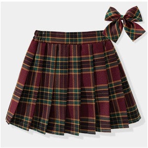 Bear LEADER กระโปรงพลีทผ้าไหมลายตารางหมากรุกสำหรับเด็กผู้หญิงสไตล์เกาหลีโลโก้ได้ตามต้องการฤดูใบไม้ผลิฤดูใบไม้ร่วง - Product Image 6