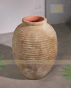 Atlantis Pot de fleur rond en céramique jaune moderne AN546H110 finition galvanisée pour la décoration de jardin à la maison Mini créations de paysage - Product Image 3