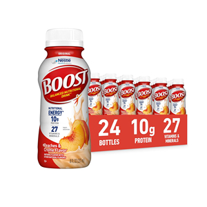 Bebidas Nutricionales Listas para Beber BOOST Original, Sabor Melocotón y Crema, 8 Fl Oz (Paquete de 24) - Product Image 1