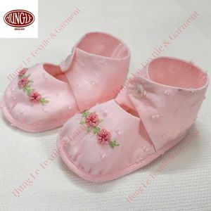 Customization Fabric Baby Booties With Floral Hand Embroidery Decoration - Only Booties - Product Image 3