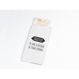 Sac en papier blanc pour couverts 11x24cm, papier professionnel, 1000 pièces, B2B - Product Image 5