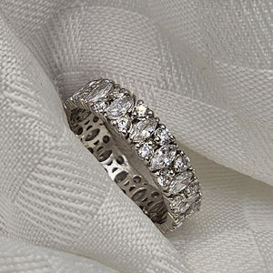 แหวนฮิปฮอปคลาสสิกสีโรสโกลด์14K พร้อมด้วยเพชรตัดรูปวงแหวนที่ได้รับการรับรองจาก VVS - Product Image 6