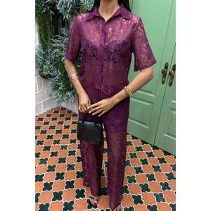 Conjunto de Pantalones de Dos Piezas con Forro de Encaje para Mujer, Colección 10119 - Product Image 1