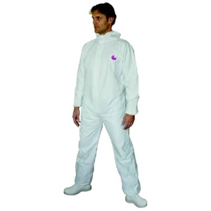 4-B Type L Taille Combinaison de protection microporeuse avec poignets de cagoule Blanc Cheville Taille Vêtements de sécurité - Product Image 3