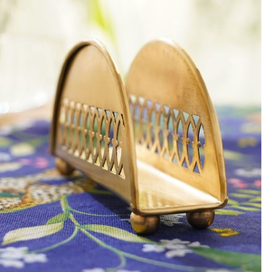 Soporte de tejido de latón de diseño Popular diseño rústico diseño de hoja de moda soporte de tejido decorativo de mesa de nueva llegada - Product Image 2