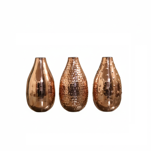 Vase à fleurs décoratif moderne en acier inoxydable doré de luxe, à nervures, résistant à la rouille, centre de table, décoration de mariage à domicile - Product Image 4