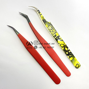 แหนบขนตาสแตนเลสสีแดงและสีดำแหนบปลายแหลมแบบยั่งยืนเครื่องมือที่ใช้งานได้จริงสีสันสดใส - Product Image 1