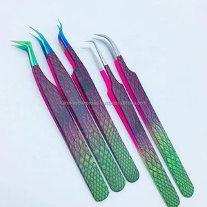 Pince à épiler d'extension de cils en acier inoxydable de nom de marque durable OEM pince à épiler en fibre naturelle d'impression de conception spéciale - Product Image 5