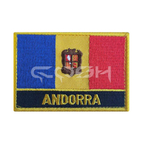 Parches Bordados de Tela de Lona Ecológica con la Bandera de Angola para Gorras