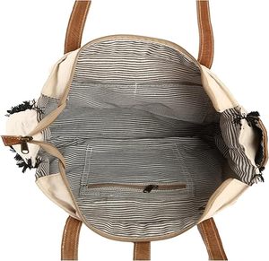 Bolso de mano de lona para manualidades vintage, bolso de cuero radiante para ir de compras - Product Image 4