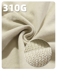 เสื้อยืดผ้าฝ้าย100% สีพื้นสำหรับผู้ชายย้อนยุค310กรัมฟอกสีได้ทรงหลวม - Product Image 5