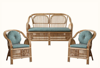 Brookhaven Villa Stripe Setting, nouveau design pour la vente en gros, ensemble de canapé en rotin, fait à la main de Cane, Nhat Minh, Vietnam