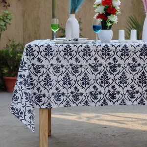 Handmade Boho Large Dining <b>Tablecloth</b> Handblock Print Cloth Cover for Wedding or Home Decor Gift - Product Image 1