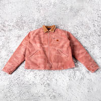 Veste de travail en jean robuste pour homme, personnalisée OEM, doublée, zippée, délavée à l'acide, style vintage, décontractée, écologique, imperméable, imprimée pour l'hiver