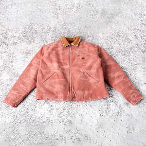 OEM Custom Mens Heavy Duty Canvas Work <b>Jacket</b> Lined Zip-Up Acid Wash Vintage Style - Product Image 4