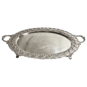 Plateaux de service décoratifs en laiton et aluminium faits à la main, de qualité supérieure, pour hôtels, maisons et décoration de table - Product Image 4