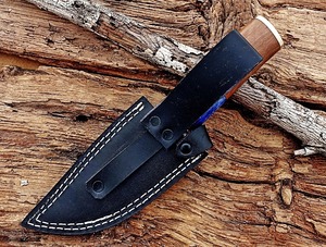 Couteau de skinner en acier damas fait main personnalisé avec étui en cuir - Product Image 5
