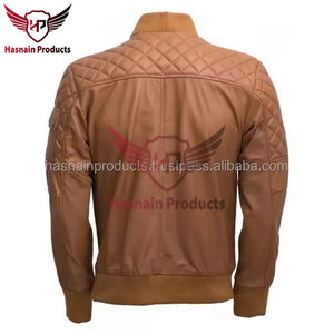 Autumn Winter Men's <b>Leather</b> <b>Jacket</b> Premium Wholesale <b>Long</b> Sleeve Bomber with Zipper Pocket Solid Color Casual Fashionable Design - Product Image 2