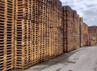 Palettes en bois industrielles 1200x800mm simple face, entrée 4 directions, charge dynamique 1,0t, poids 16kg