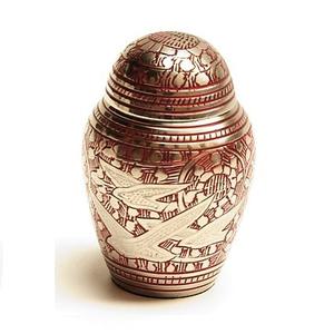 Urne de crémation en métal de Style occidental moderne avec finition en émail noir, motif Floral gravé en or pour usage funérailles - Product Image 5