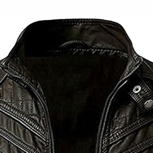 Dernière mode 2025 veste de moto en cuir véritable à la mode col montant imperméable respirant High Street Style - Product Image 6