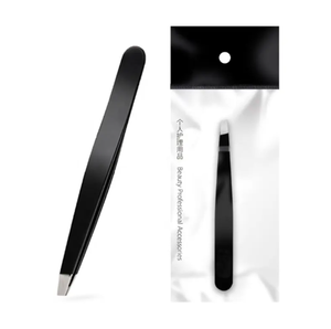 แหนบคิ้วแบบเอียงป้องกันไฟฟ้าสถิตย์แหนบถอนขนคิ้วสีดำสีชมพูสีทองแบบกำหนดเอง - Product Image 1