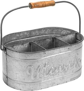 Wholesale Handmade Galvanized Metal Utensils Caddy For Kitchen &Dining Table Utensil Holder - Product Image 3