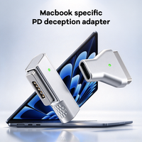 Adaptateur de charge rapide magnétique USB C 5A 100W pour ordinateur portable, convertisseur PD Trigger Type-C, double LED, coque en alliage de zinc blanc YZNRR