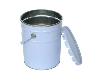 Cubo/barril de acero de estaño de Metal de 5 galones y 25L para limpieza de agua de pintura, duradero, versátil, compuesto de plástico de aluminio y hierro - Product Image 2