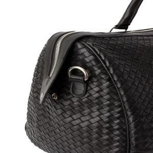 Handcrafted Black Woven Leather Duffle <b>Bag</b> <b>Men</b> Luxury <b>Weekender</b> Travel Overnight Carry On Luggage Gym Sports Large Tote USA - Product Image 3
