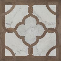 Parquet en bois hexagonal, sol en bois beige avec marbre