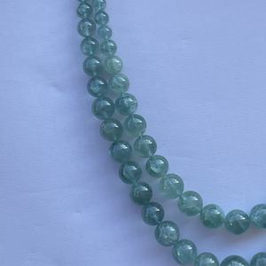 ลูกปัดพลอยอะความารีนสีน้ำเงินธรรมชาติ เกรด AAA ขนาด 6 มม. 8 มม. 10 มม. 12 มม. รูปทรงกลม ร้อยเป็นเส้น ได้รับการรับรองจาก IGI ผลิตด้วยมือในอินเดีย - Product Image 2