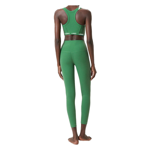 Conjunto Deportivo Personalizado al por Mayor, Top Deportivo Sin Costuras para Mujer, Conjunto de Entrenamiento Acanalado, Conjunto Deportivo para Correr, Fitness, Yoga - Product Image 4