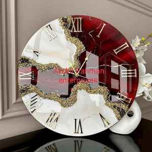 <b>Unique</b> Resin White <b>Clock</b> Resin <b>Wall</b> <b>Clock</b> - Product Image 1