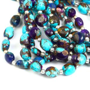 Blue Mohave Turquoise Nugget Beads 6x8-8x10mm Turquoise Smooth Gemstone Beads Strand 8 Inch for Jewelry Making Crafting - Product Image 5